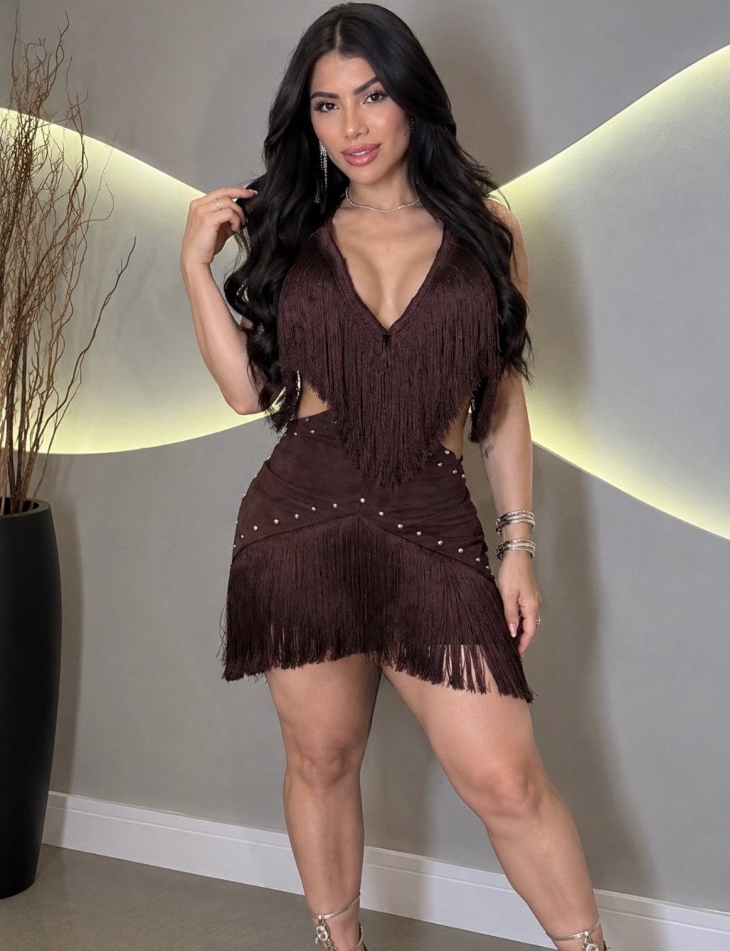 VESTIDO MARROM