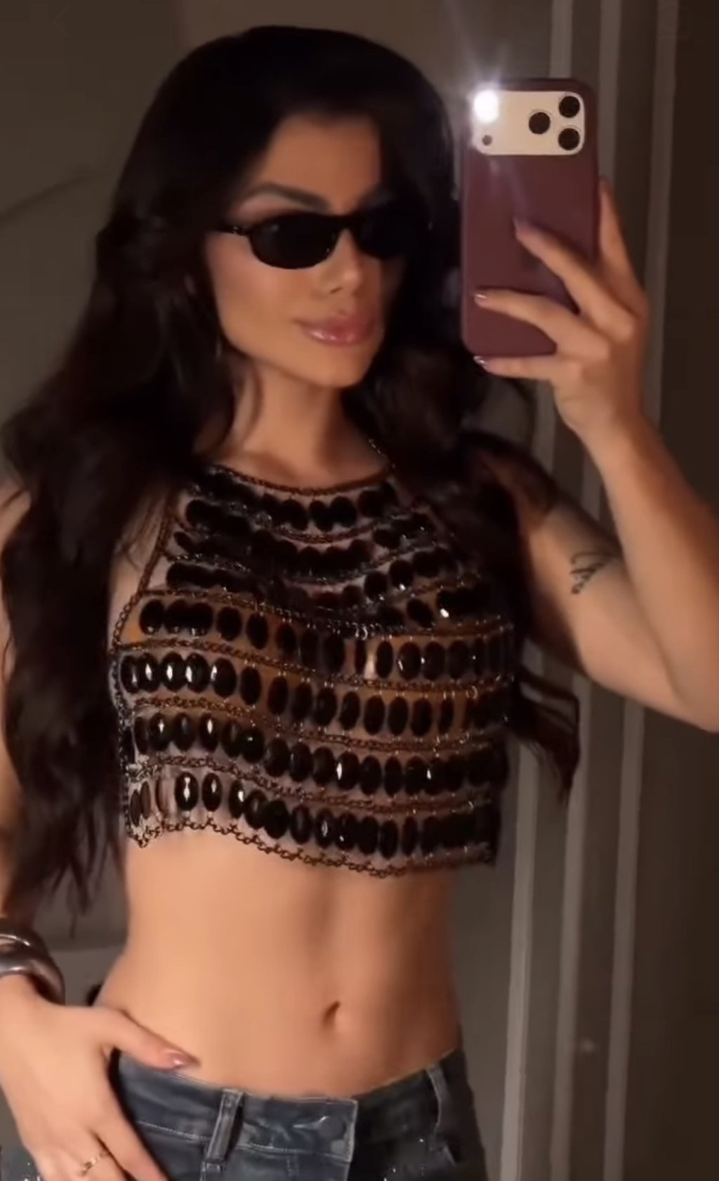 CROPPED PRETO E PRATA