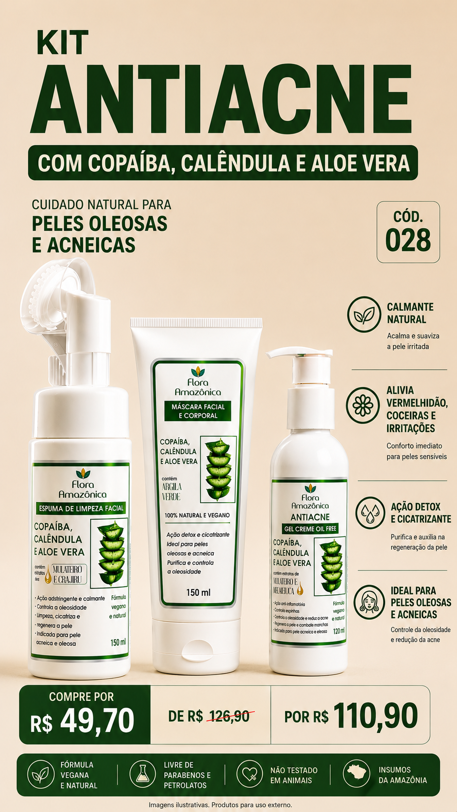 CÓD. 028- KIT ANTIACNE  (VENDA:R 110,90)