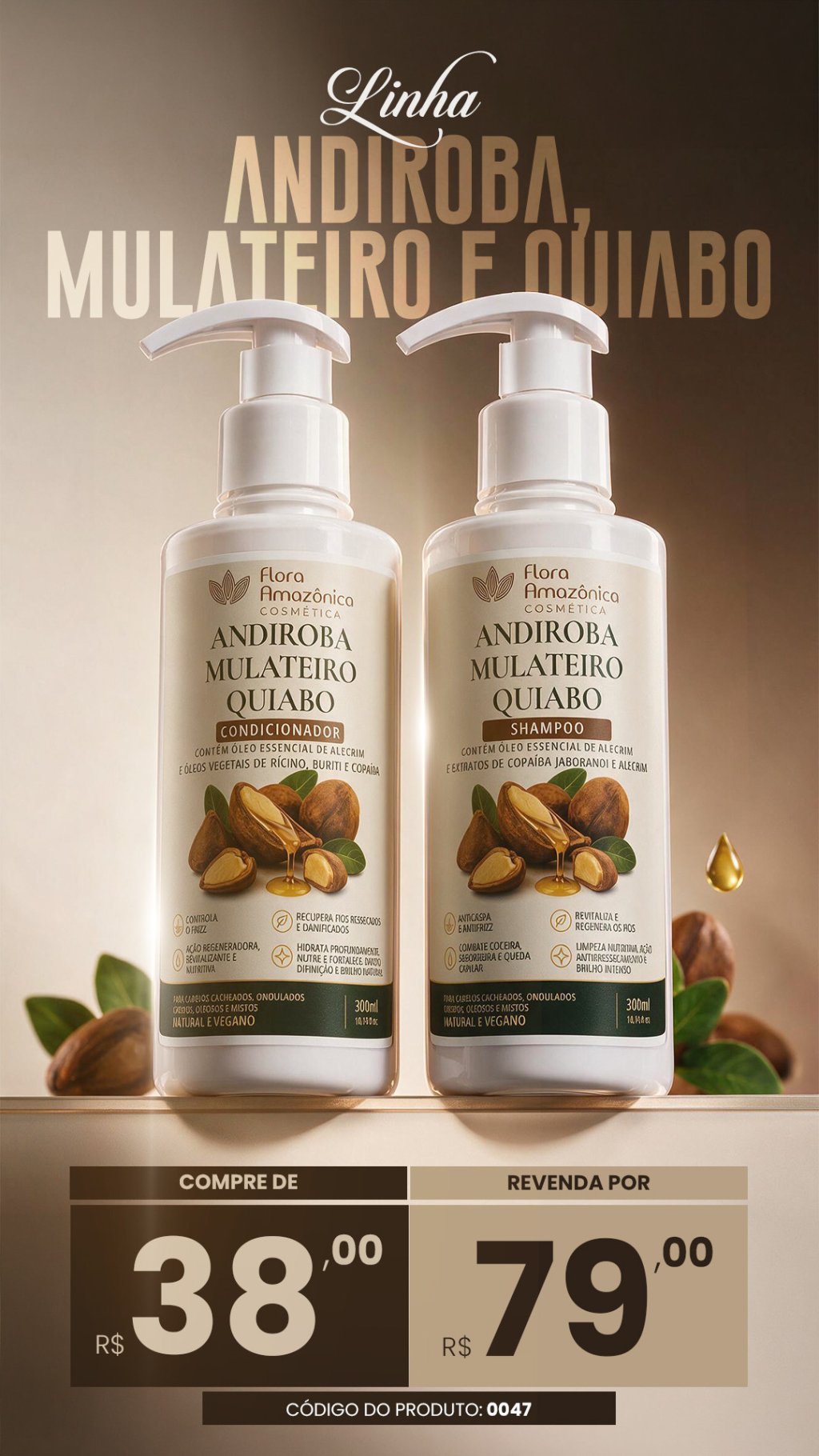 CÓD. 0047-KIT shampoo e condicionador andiroba (VENDA:R$79)