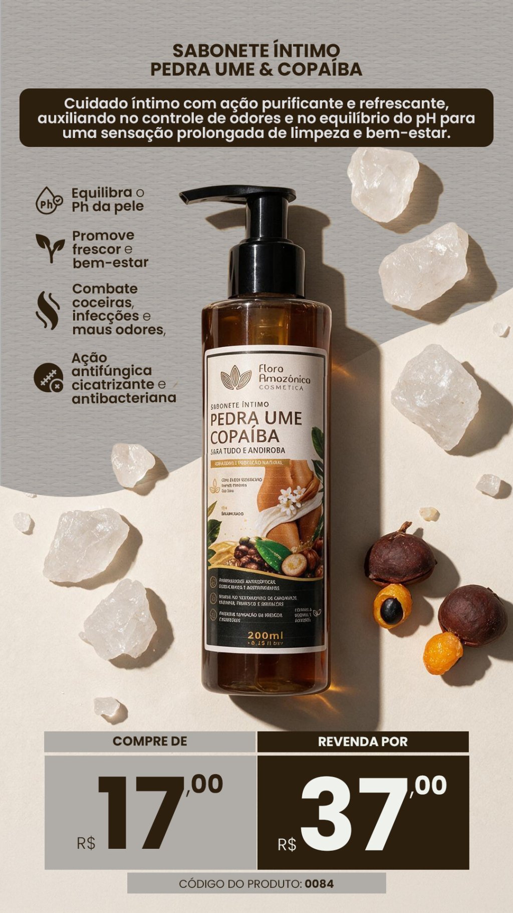 CÓD. 0084- Sabonete íntimo pedra ume (VENDA:R$37)