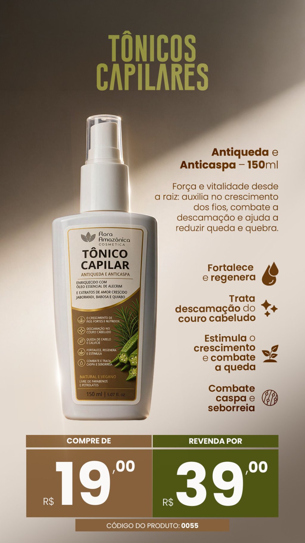 COD. 0055-Tônico Capilar amor crescido (VENDA:R$39)