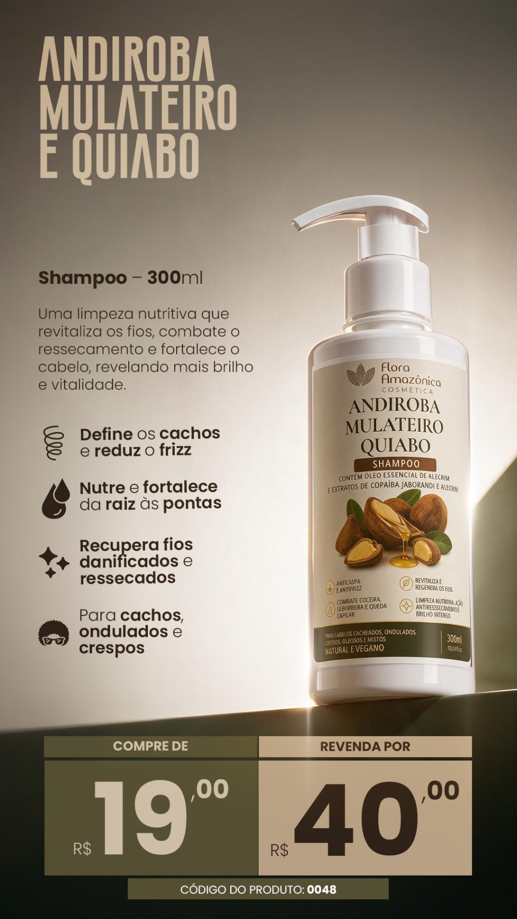 CÓD. 048- Shampoo quiabo,andiroba copaíba alecrim (VENDA:R$,40,00)