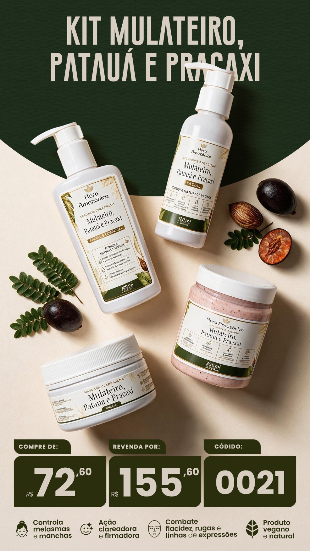CÓD. 0021 Kit clareador mulateiro (VENDA:R$155,60)