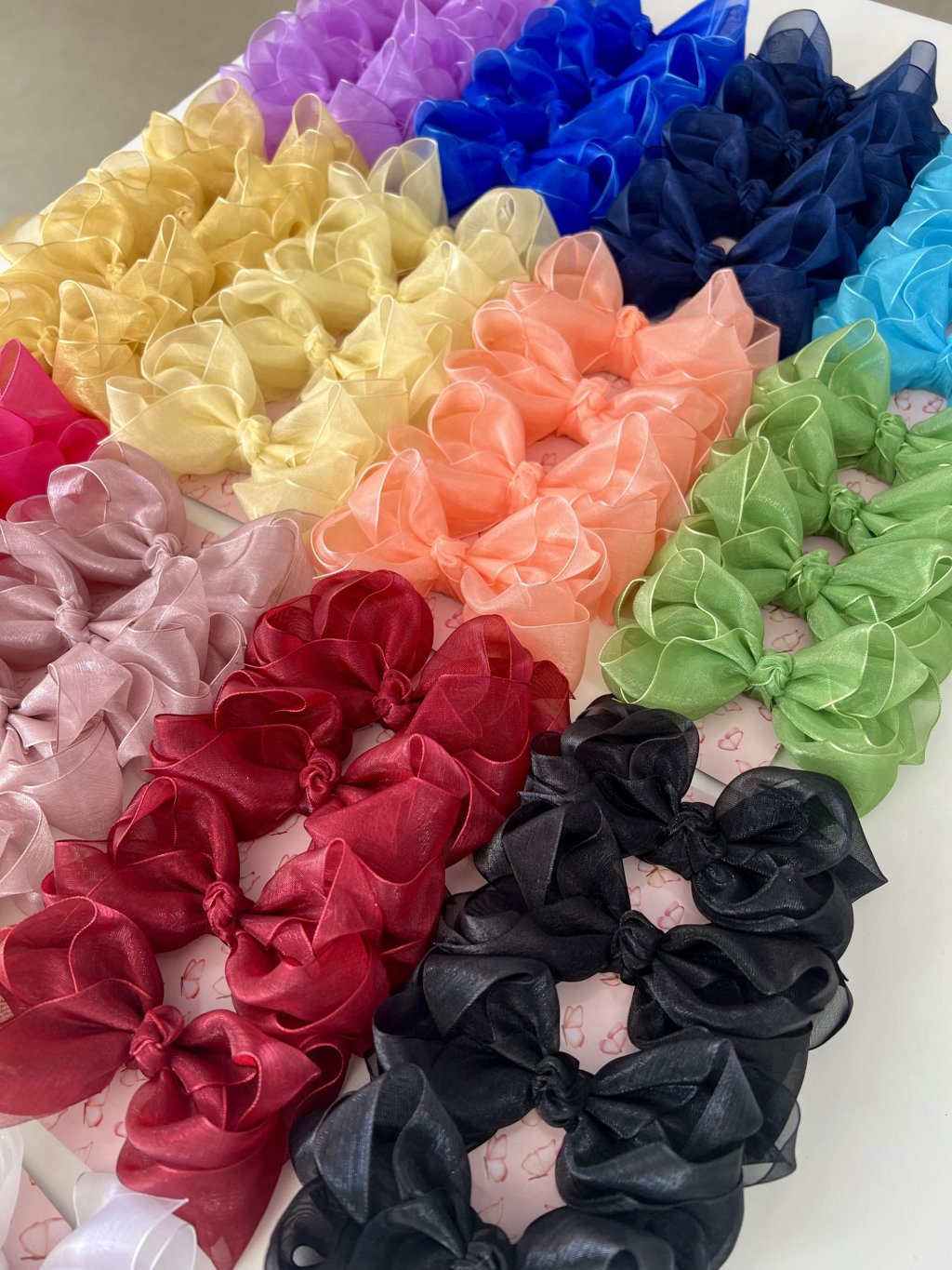 Kit 10 Laços Boutique Organza Grande - G07