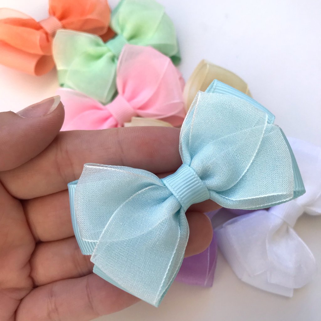 Laço X Organza e Gorgurão Pequeno P13 (unidade)