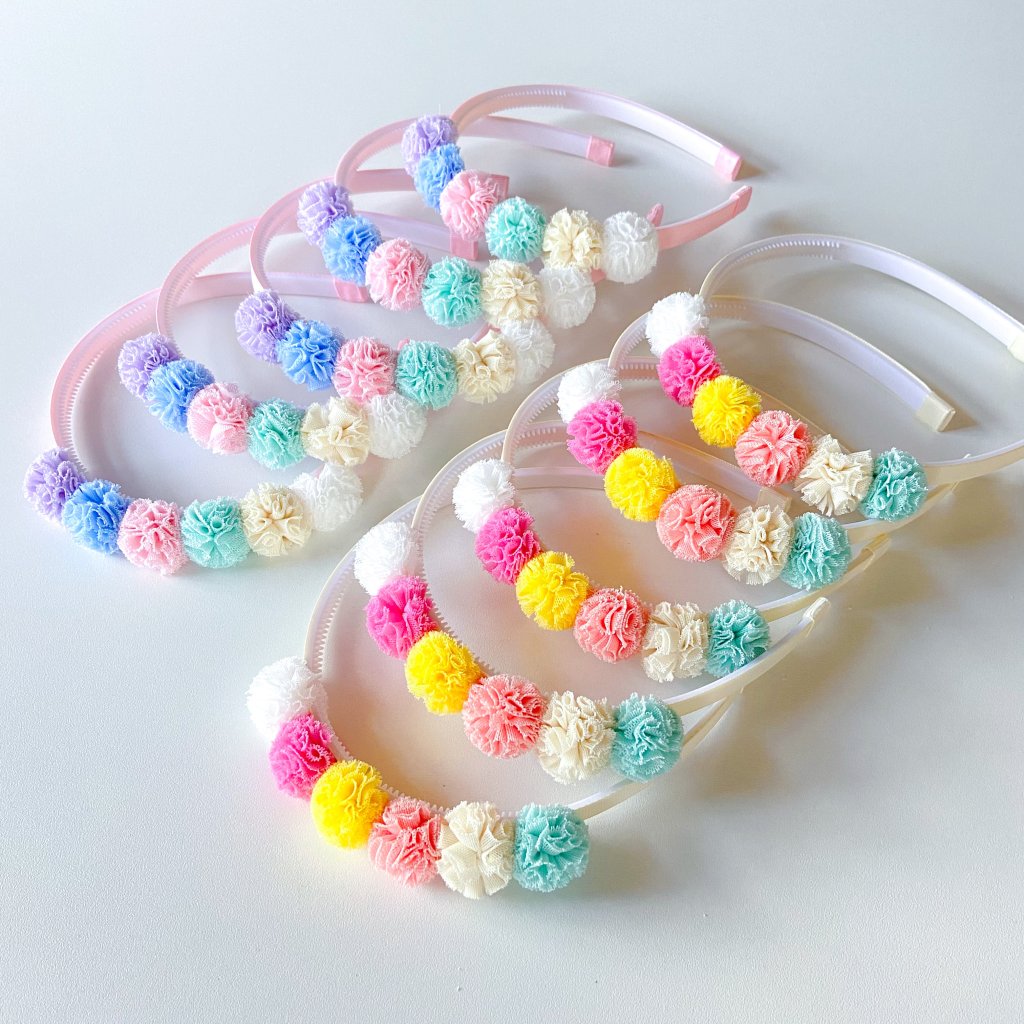 Tiara Pompom Tule (unidade)