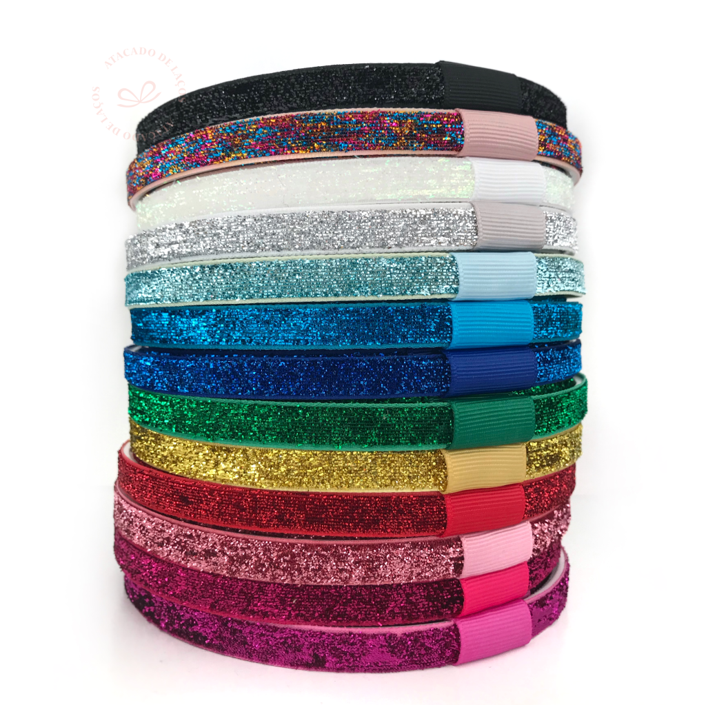 Kit 10 Tiaras Glitter Adaptadoras