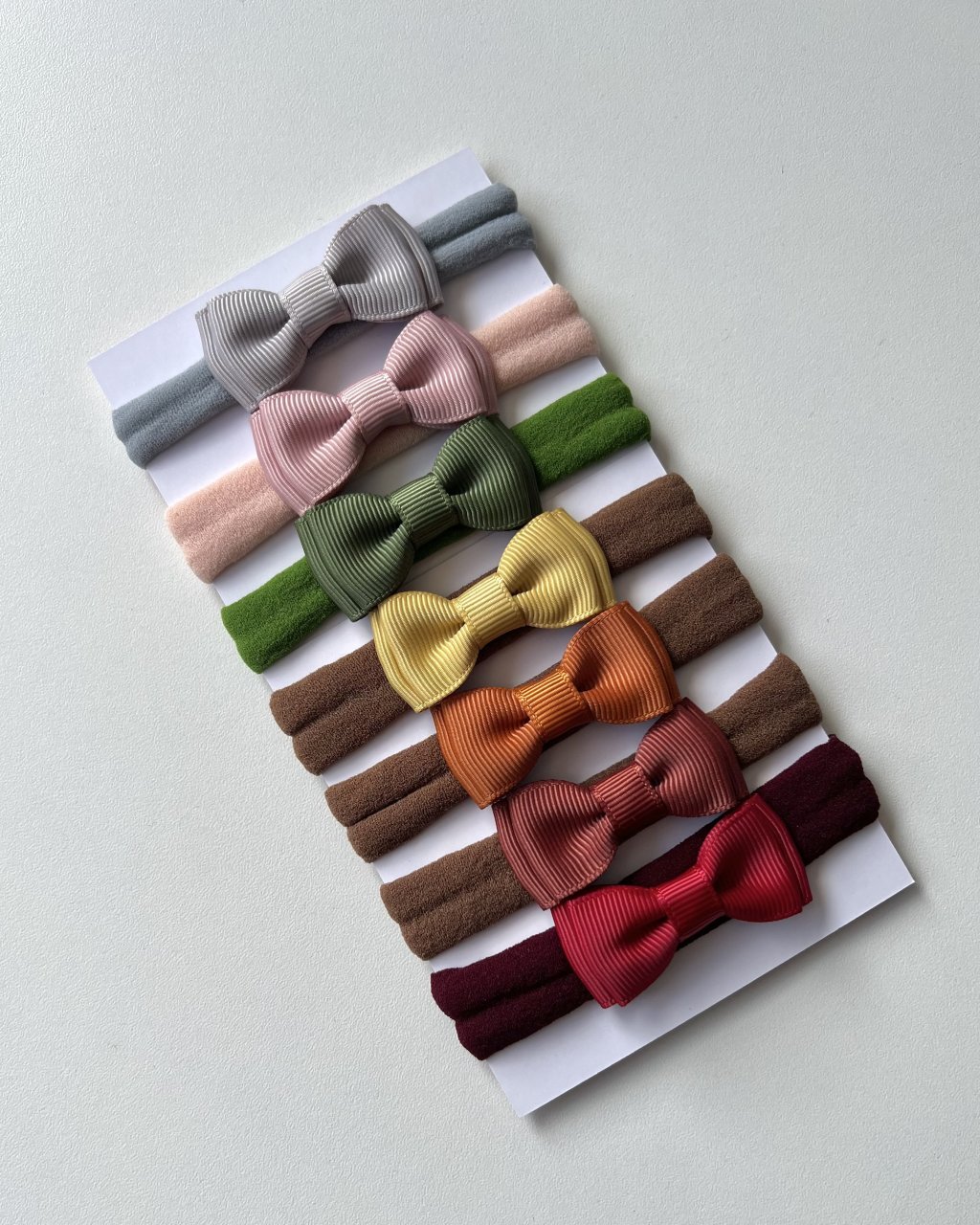 Kit 7 Laços Gravatinha Mini Baby Gorgurão Bico de Pato ou Faixinha MN06 - Coleção Outono/Inverno 25