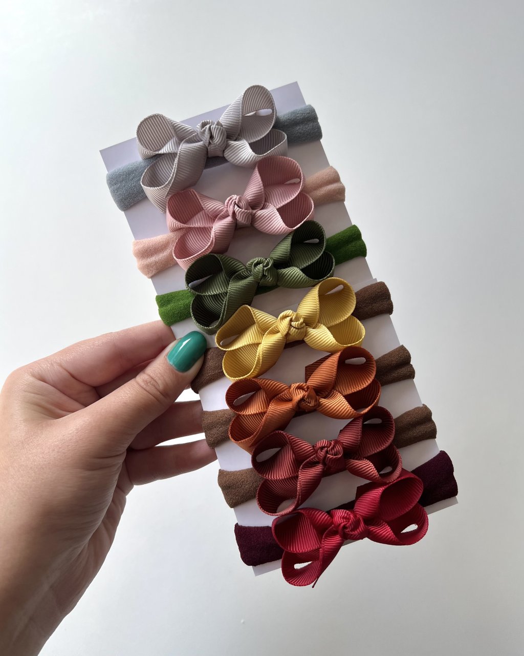 Kit 7 Laços Boutique Mini Baby Gorgurão Bico de Pato ou Faixinha MN01 - Coleção Outono/Inverno 25