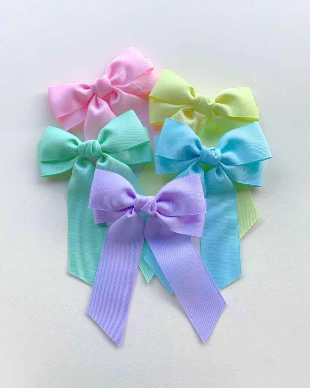 Kit 5 Laços Clara em Gorgurão na Presilha - Candy Colors