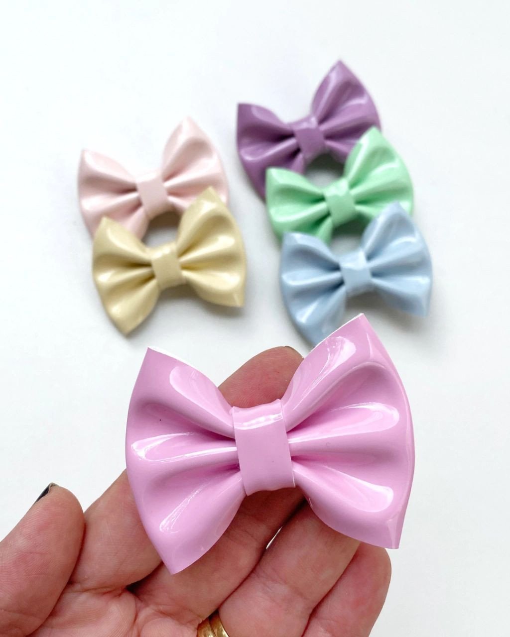 Kit 6 Laços em Verniz Pequeno VP01 - Candy colors