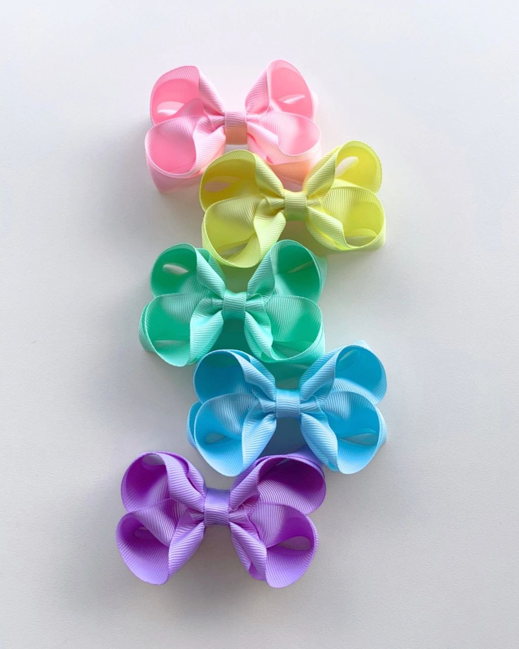 Kit 5 Laços Boutique Duplo Médio M04 - Candy Colors