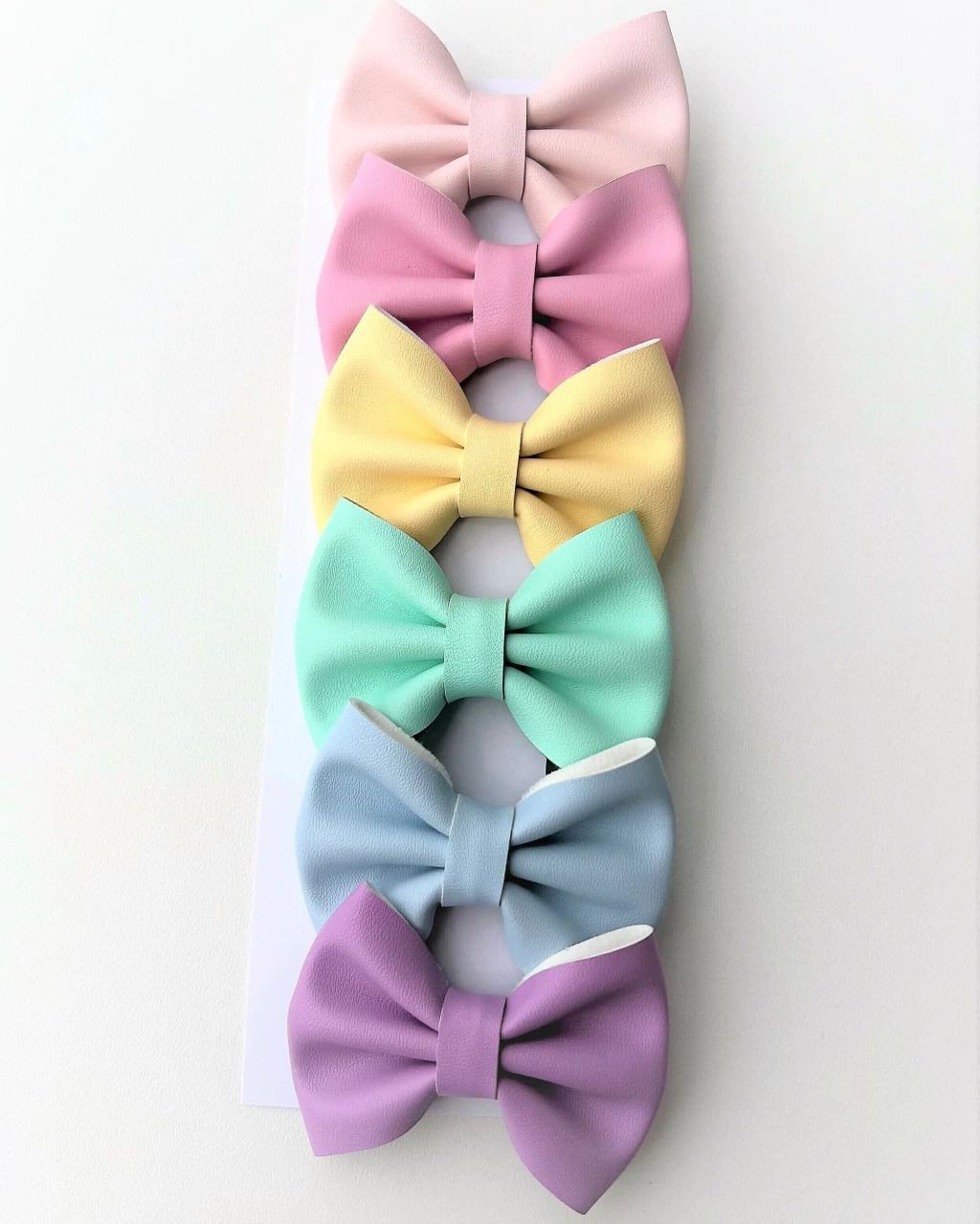 Kit 6 Laços em Napa Pequeno NP01- Candy colors