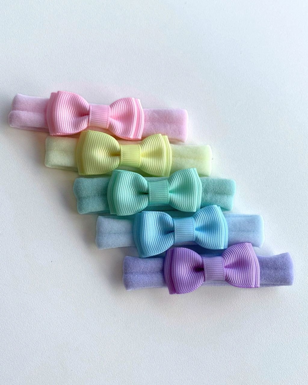 Kit 5 Laços Gravatinha Mini Baby MN06 - Candy Colors 