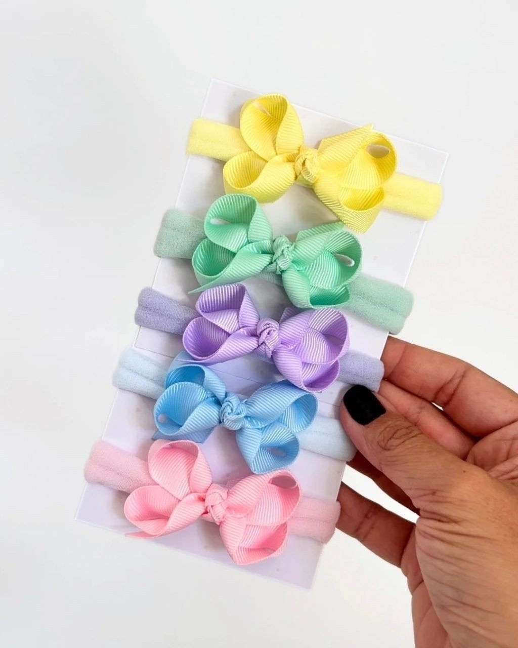 Kit 5 Faixinhas Laço Baby Boutique Gorgurão Mini MN01 - Candy Colors