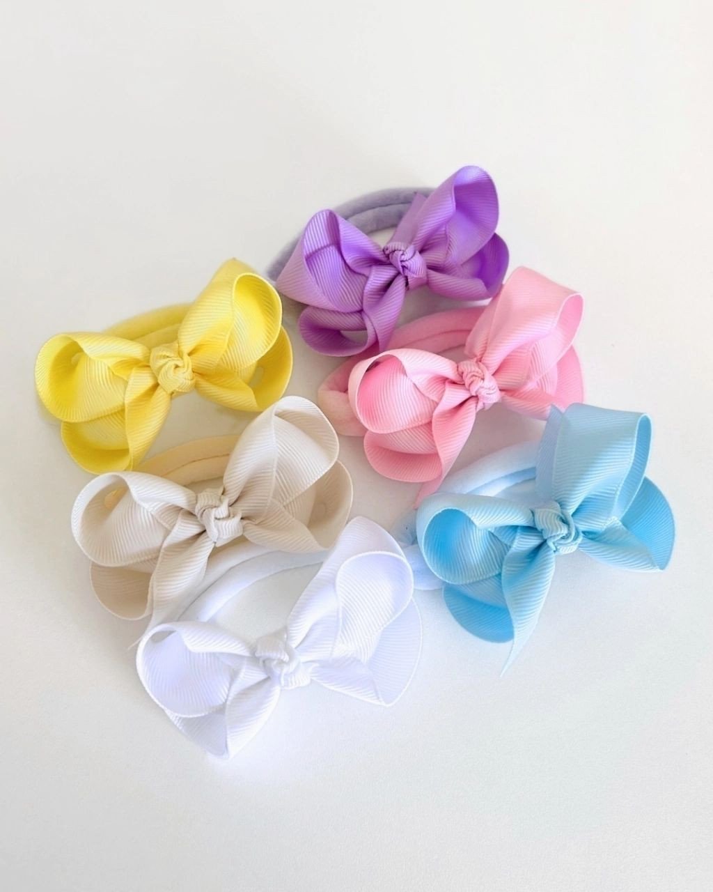 Kit 6 Laços Boutique Pequeno na Faixinha P03 - Candy Colors