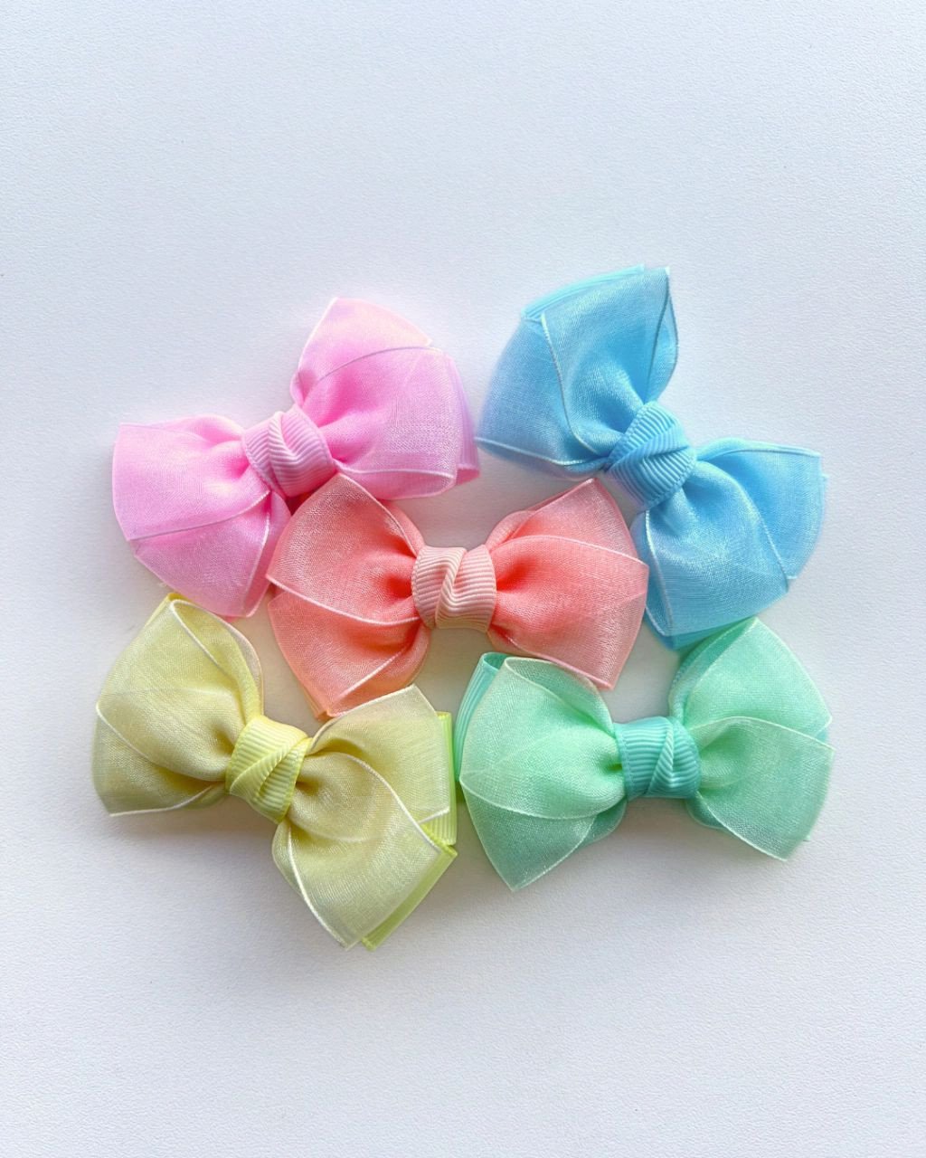 Kit 5 Laços em X Organza P13 - Candy Colors