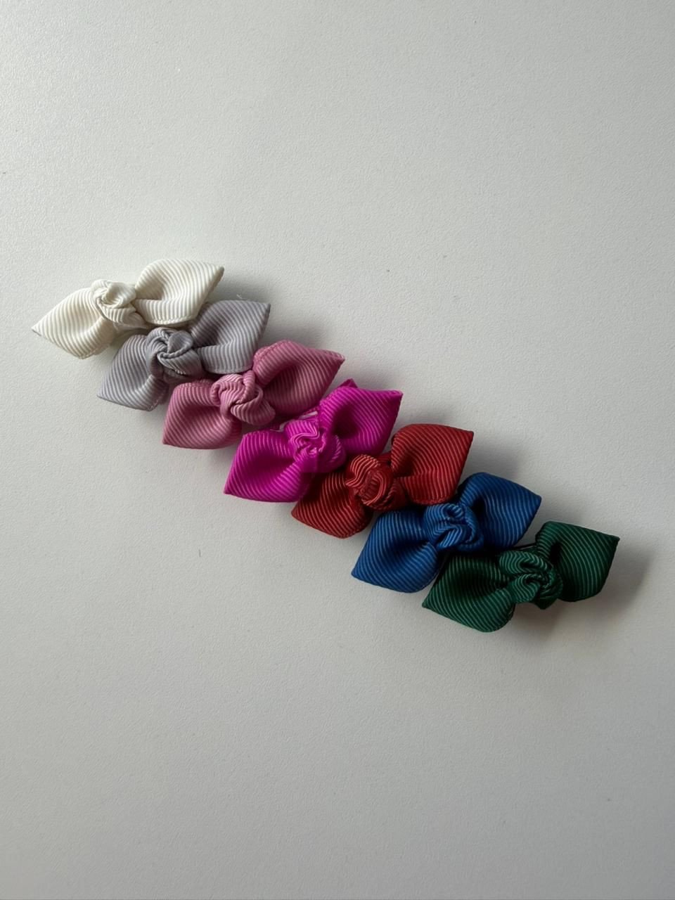 Kit 7 Laços Pétala Micro Baby Gorgurão Bico de Pato ou Faixinha MC06 - Coleção Outono/Inverno 26