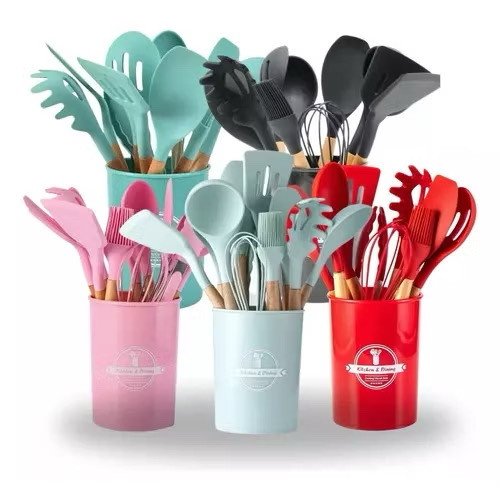 KIT JOGO DE UTENSÍLIOS DE COZINHA 12 PÇS 