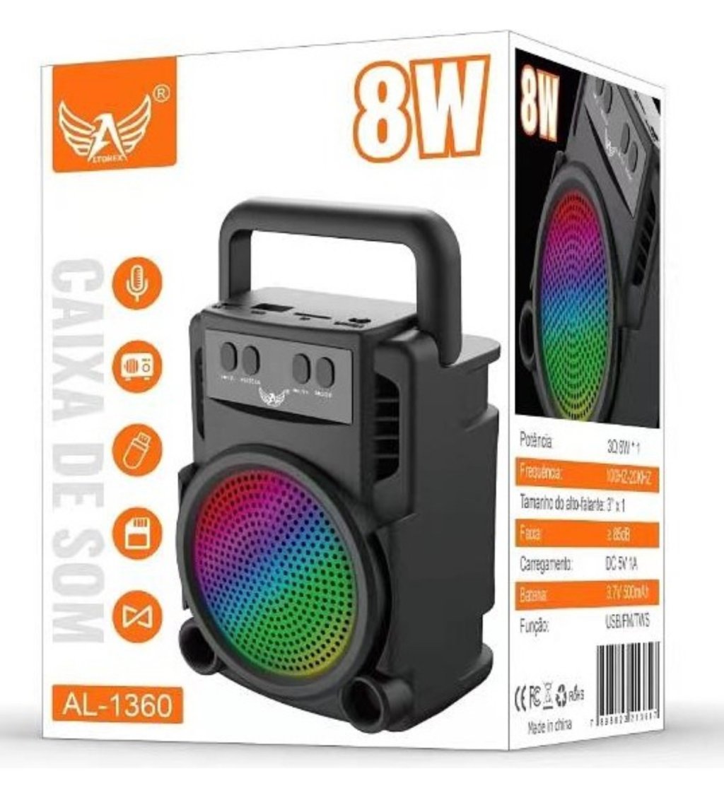 CAIXA DE SOM AL-1360 ALTOMEX C LED RGB
