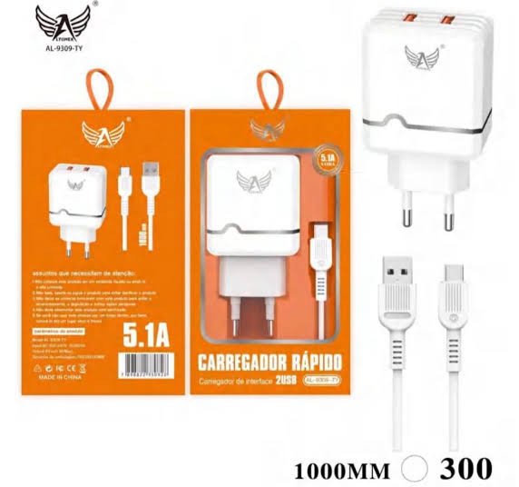 CARREGADOR ALTOMEX TIPO C 5.1A TURBO 2USB