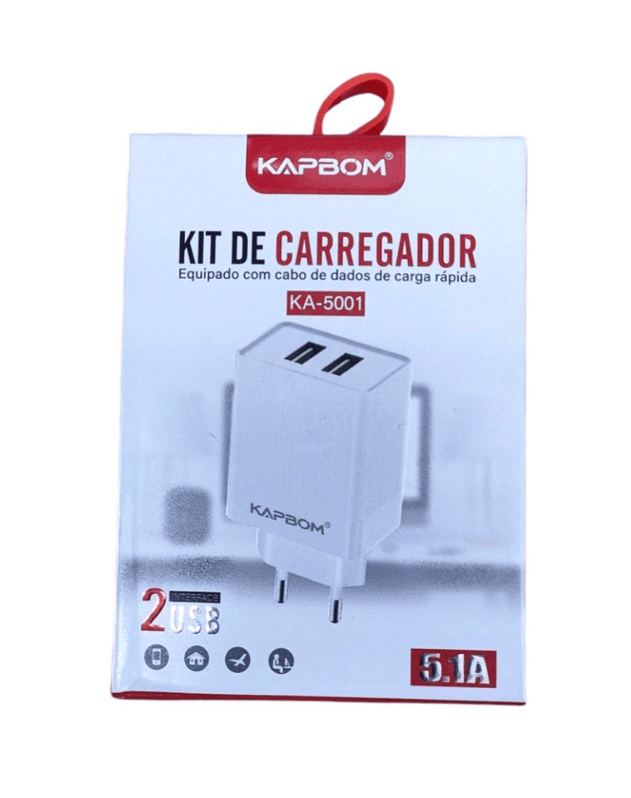 FONTE CARREGADOR KAPBOM TURBO 5.1A 2USB