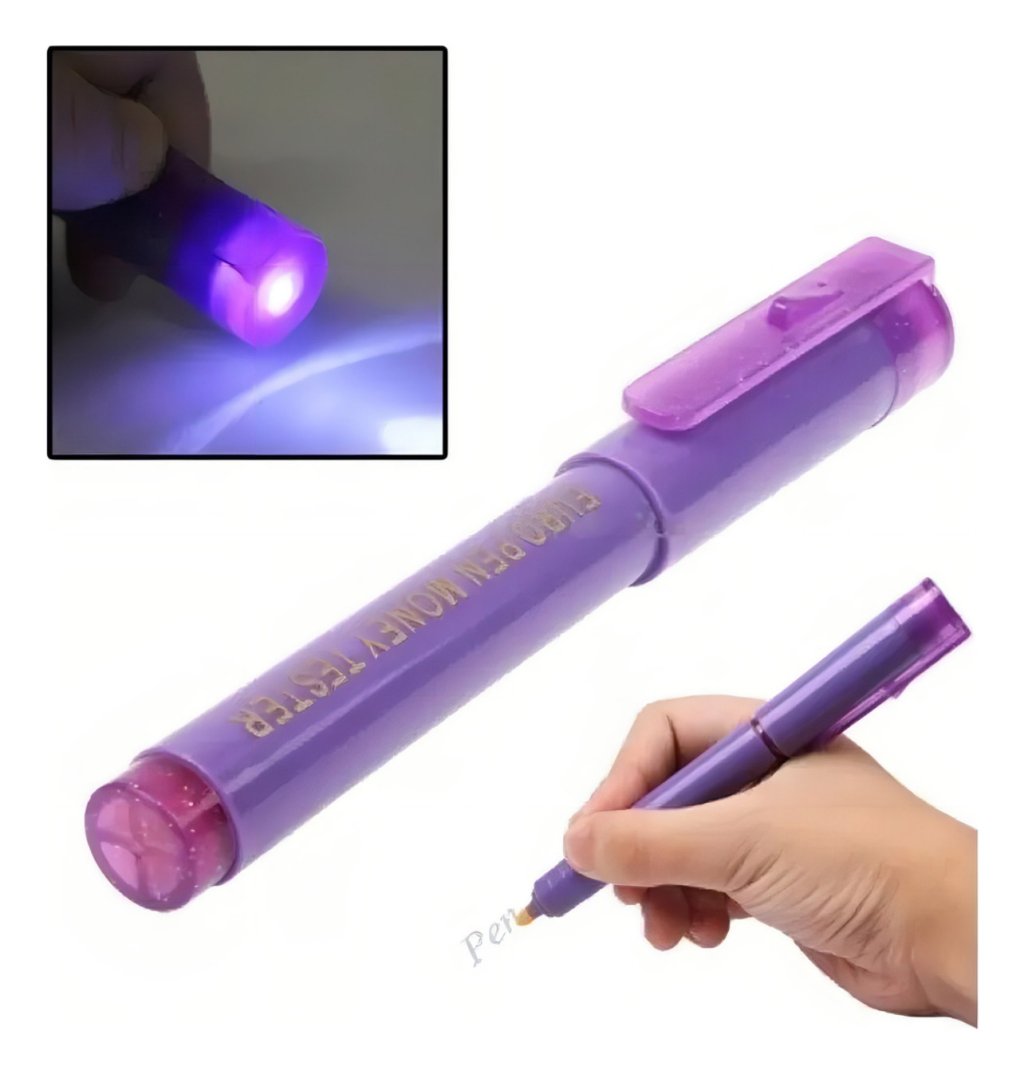 CANETA MÁGICA PARA IDENTIFICAR NOTAS FALSAS COM LED