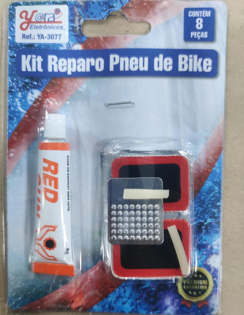 KIT REPARO PNEU DE BIKE COM 8 PEÇAS