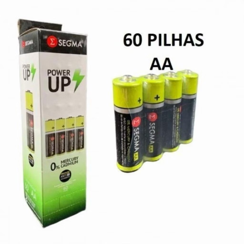 PILHA AA PEQ CX COM 60 PILHAS SEGMA