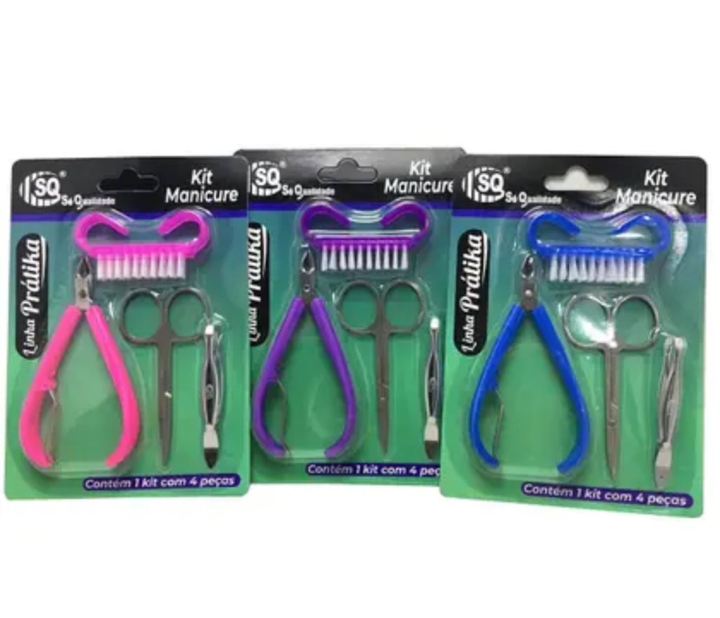 KIT MANICURE COM 4 PEÇAS MULTIFUNCIONAL