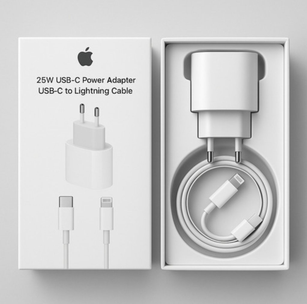 CARREGADOR IPHONE LIGHTNING + TIPO C MODELO NOVO 25W
