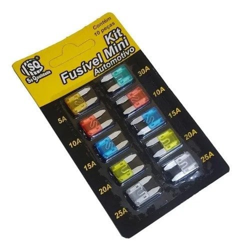KIT FUSIVEL AUTOMOTIVO LAMINA MINI 100 PEÇAS 10/15/20/25/30a