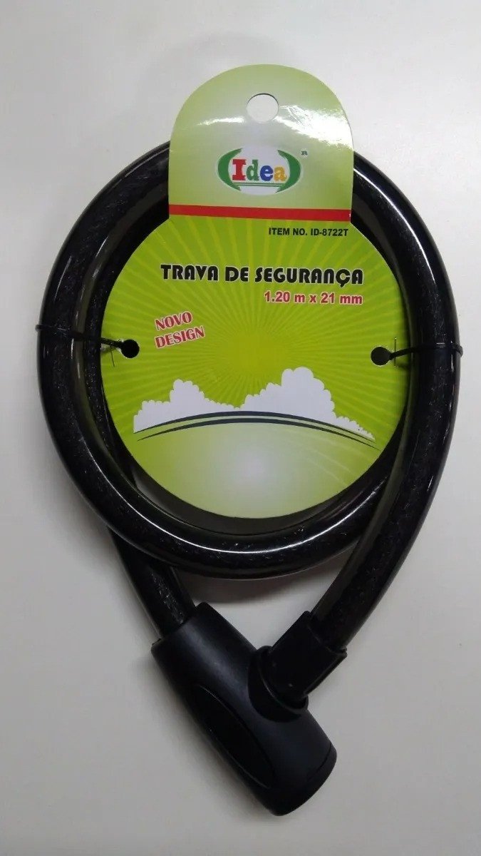 Cadeado Idea Trava 21mm X 1,20m Para Bike Moto Estepe Portão