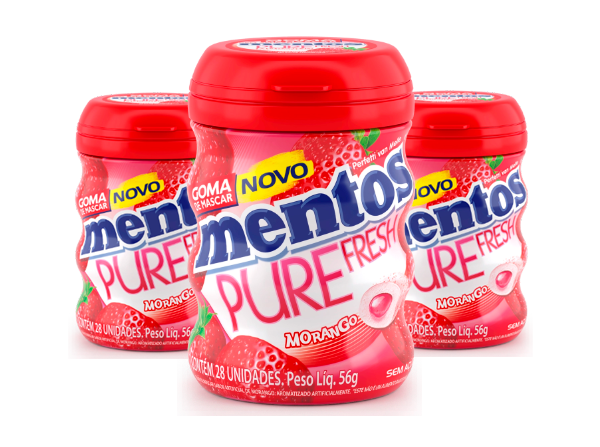 GOMA DE MASCAR MENTOS PURE FRESH MORANGO