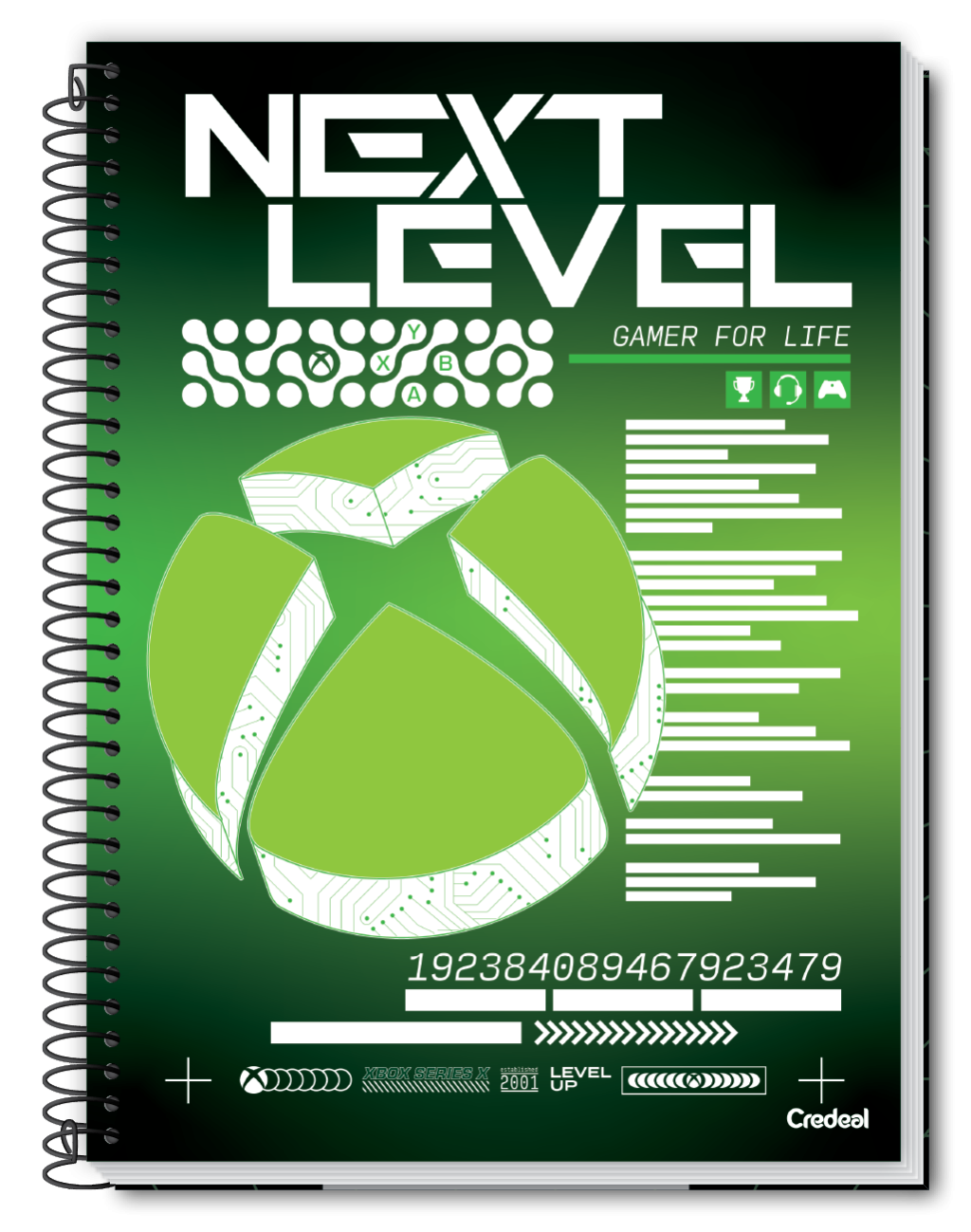 CADERNO 16 MATÉRIAS CAPA DURA X-BOX CREDEAL (279465)