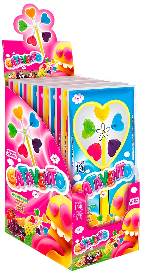 PIRULITO CATAVENTO CORAÇÃO SORTIDO DIP LOKO