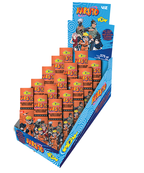 BALA LÍQUIDA EM SPRAY NARUTO GO PLAY RICLAN 