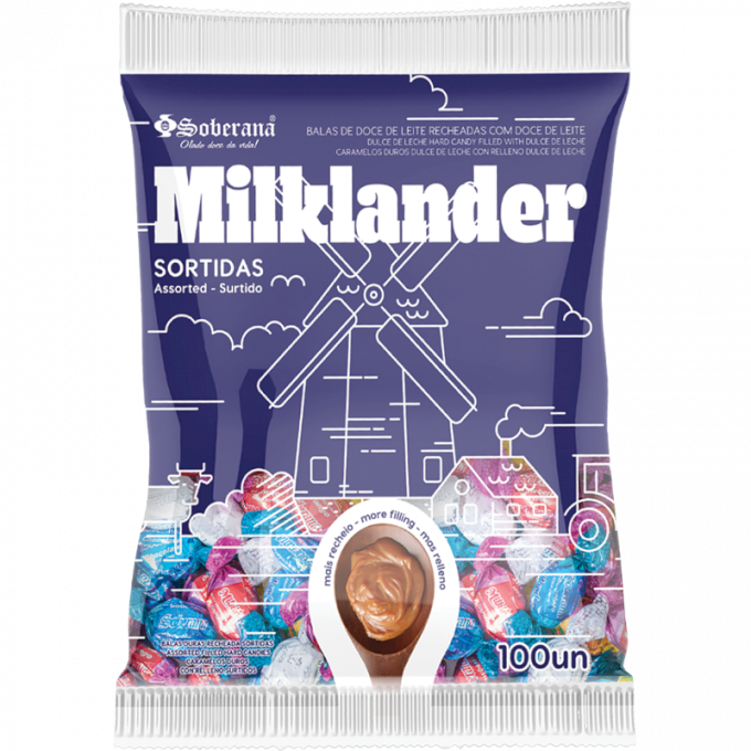 BALA RECHEADA SORTIDA MILKLANDER  SOBERANA
