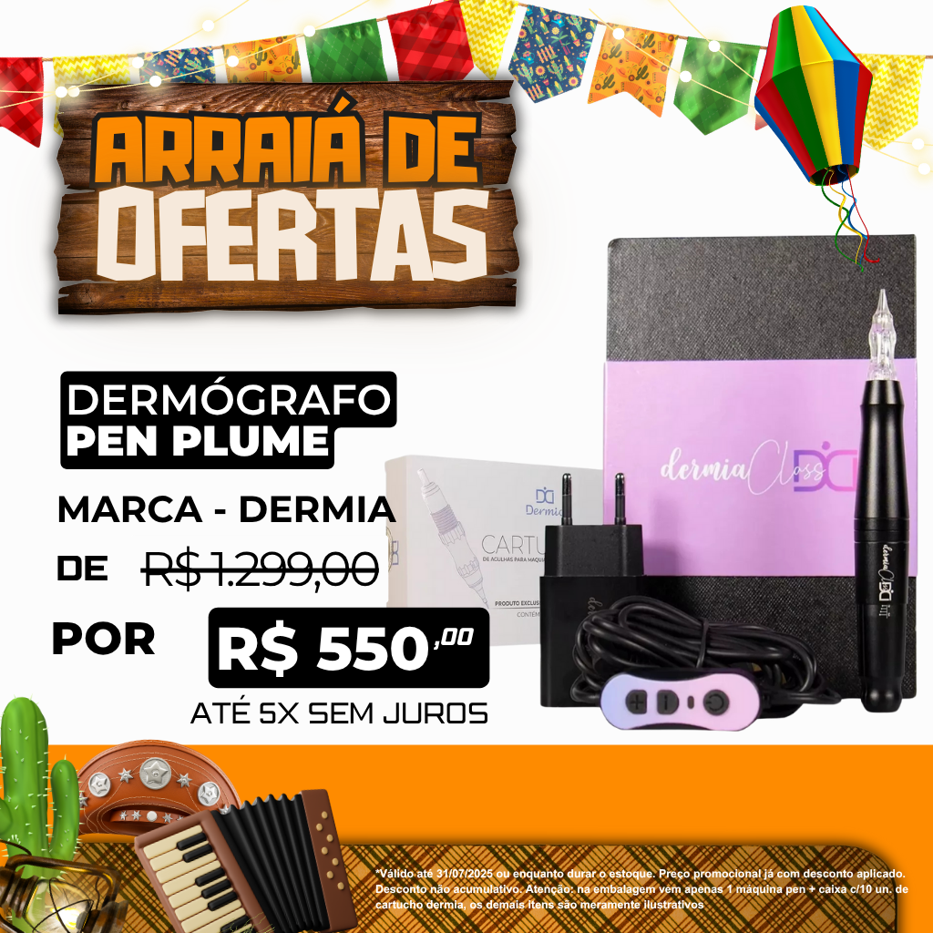 Kit Dermografo Com Controlador Dermia Class + 10 Agulhas 1rl