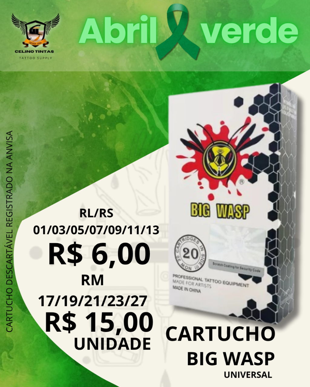 Cartucho Universal Big Wasp - UNIDADE