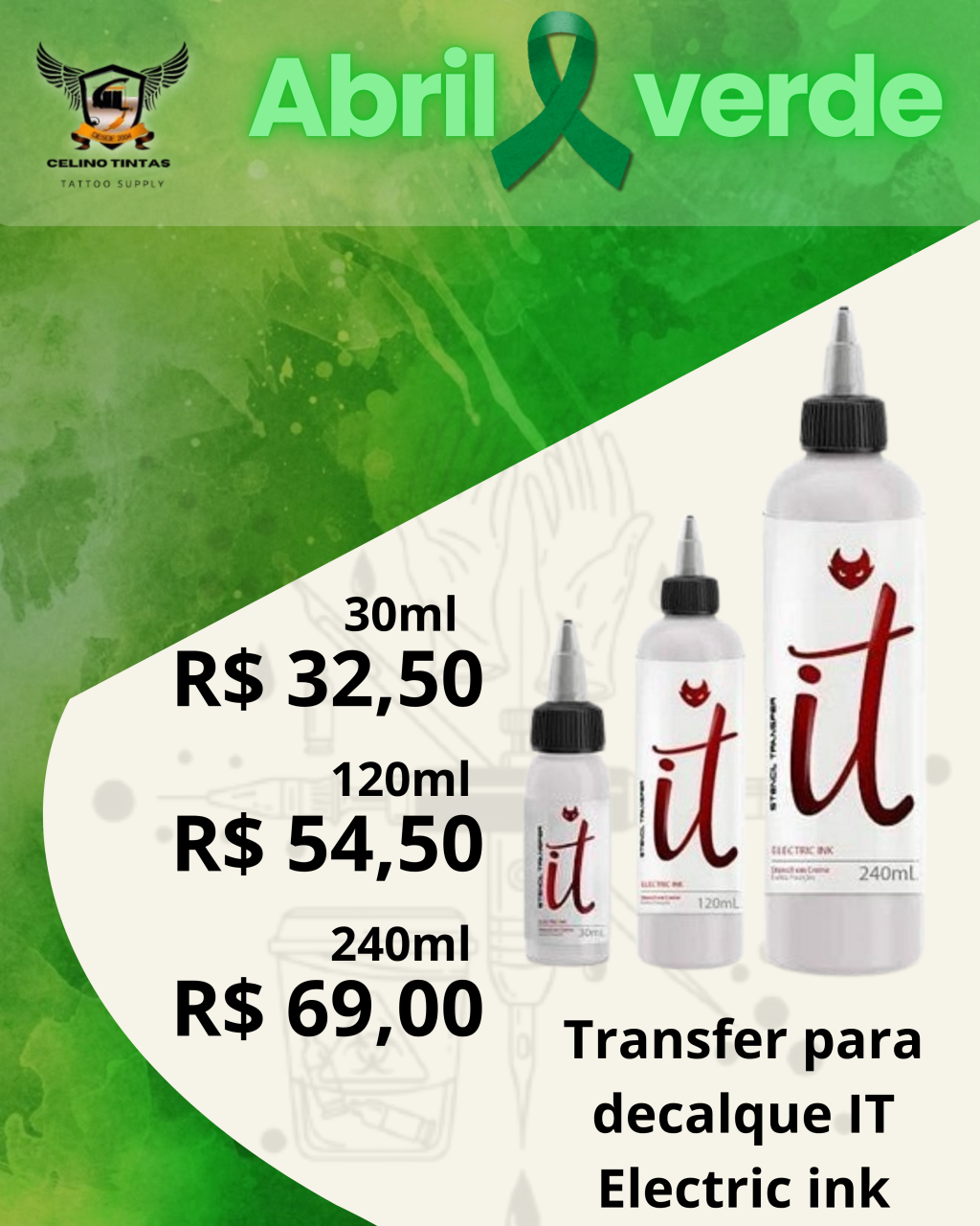 Transfer para decalque IT Electric ink 
