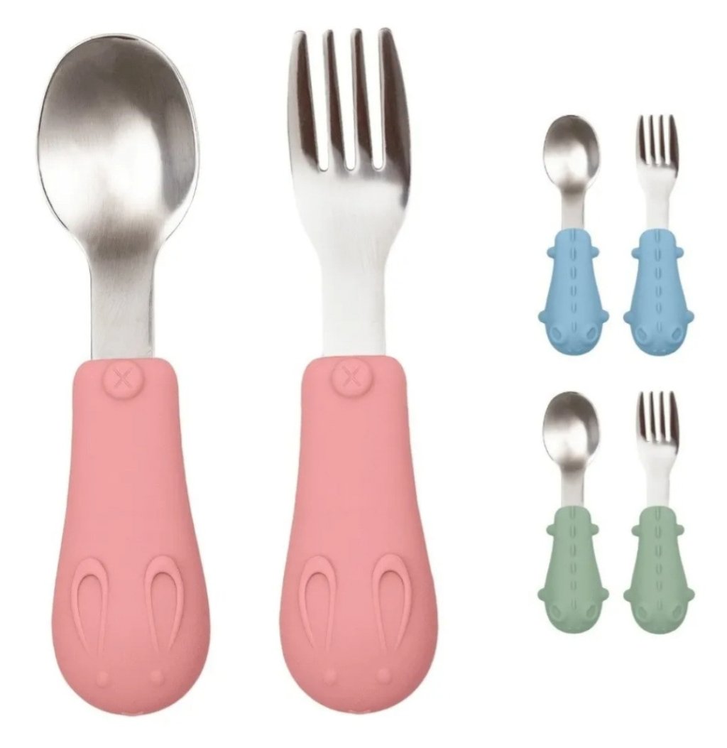 Kit Talheres Inox c/ Cabo em Silicone - Buba