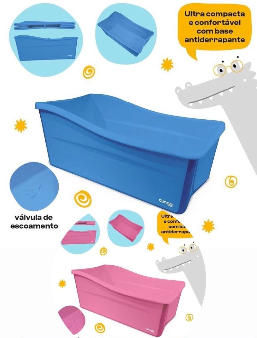 Banheira Infantil Dobrável Portátil Compacta Smart - Clingo