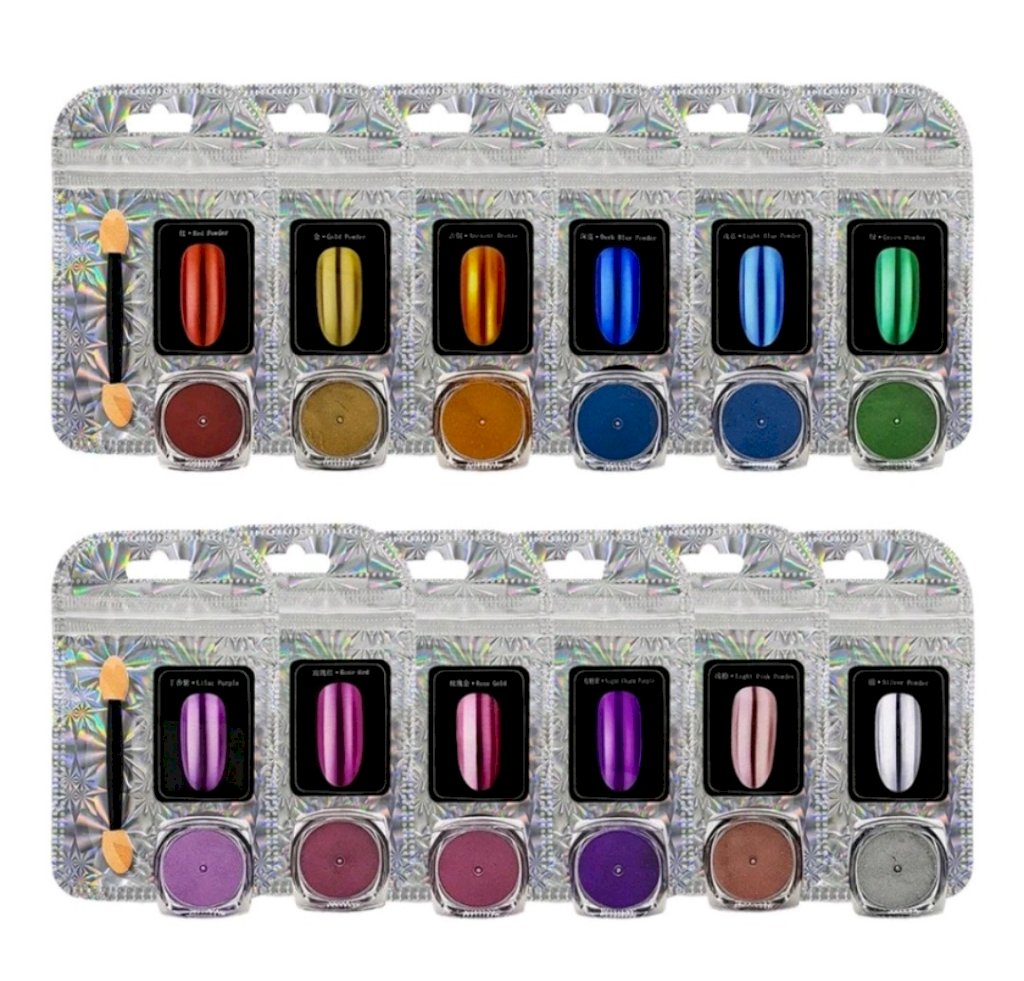 Pó cromado para unhas 