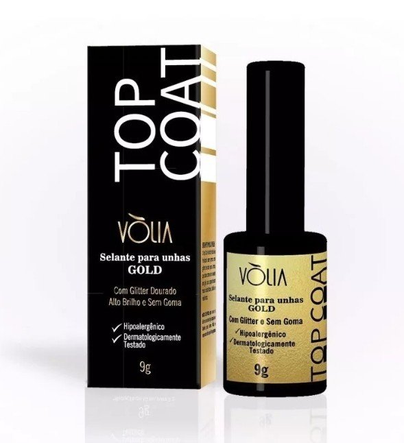 Top Coat com glitter Volia - Gold 
