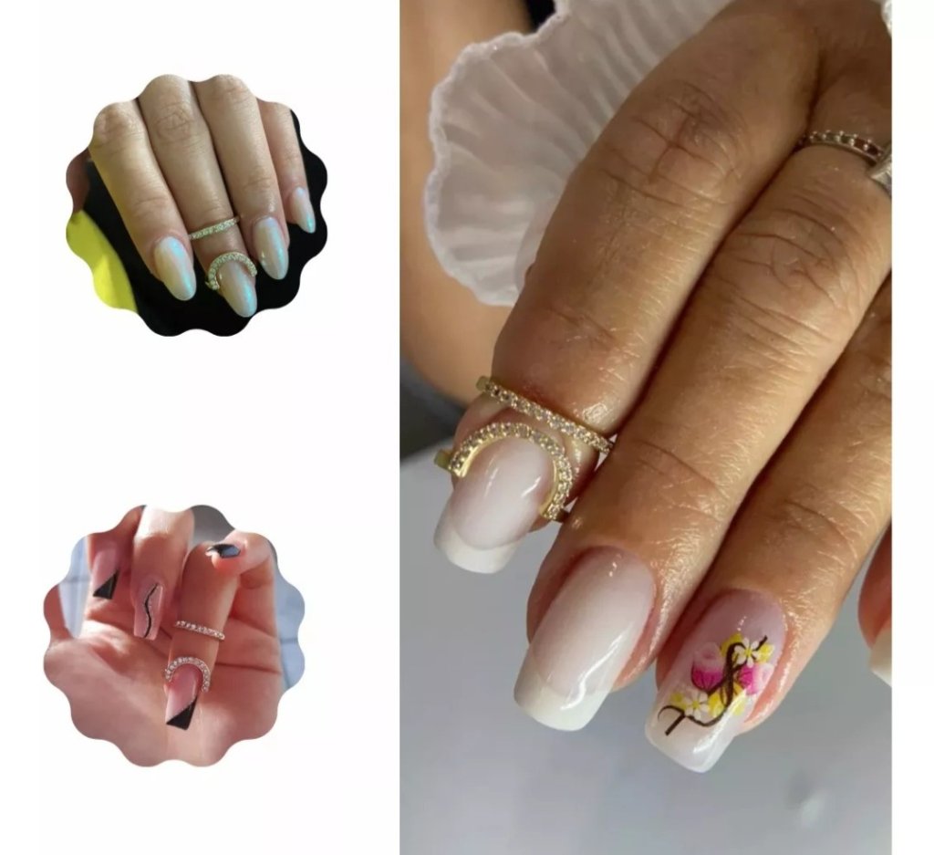 Anel para fotos - Ferradura dourado 