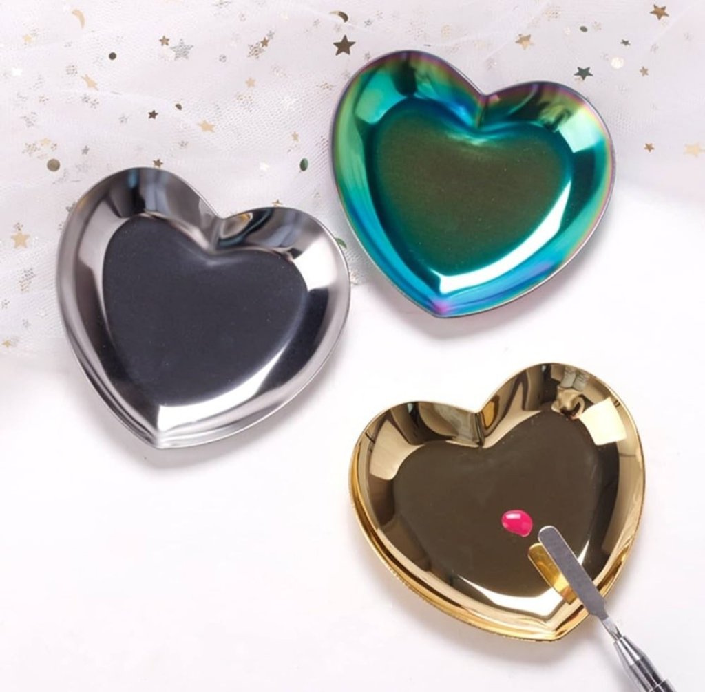 Bandeja inox - Formato Coração 