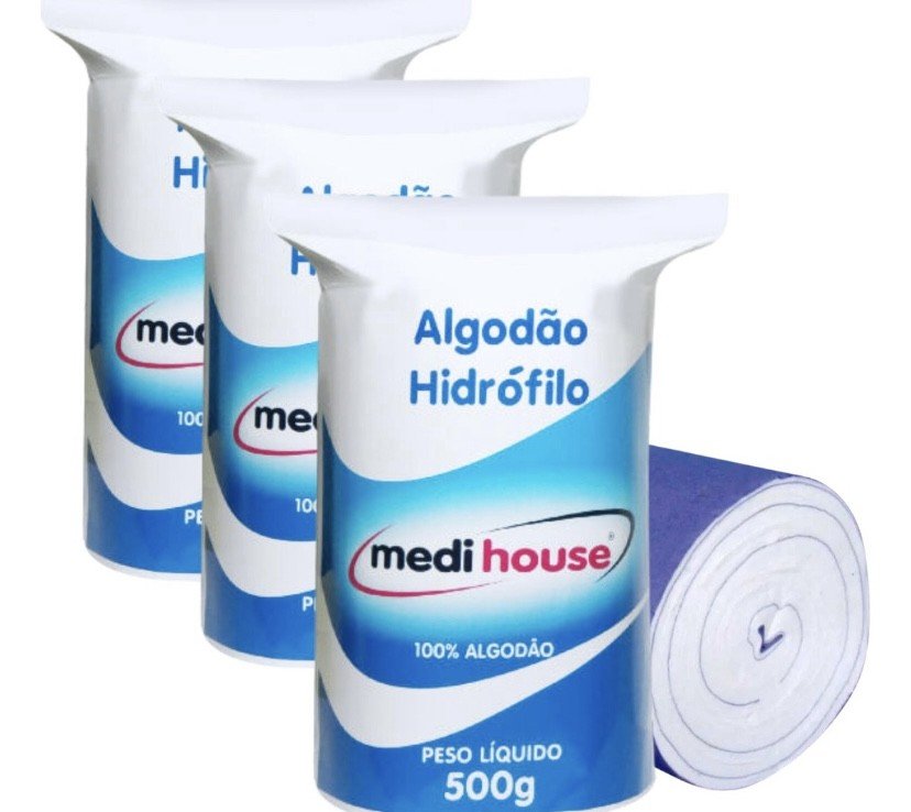 Algodão hidrófilo - rolo 500g
