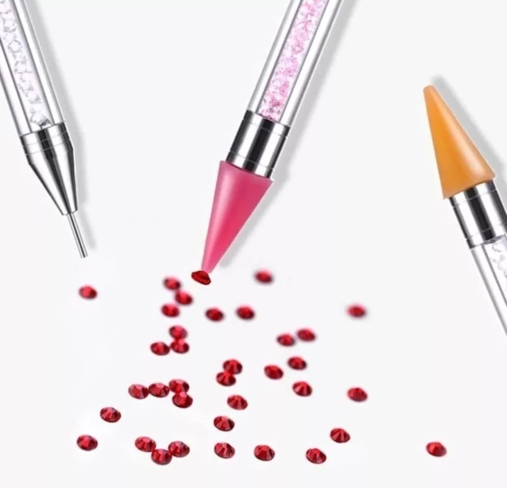 Caneta pega Strass ponta dupla 